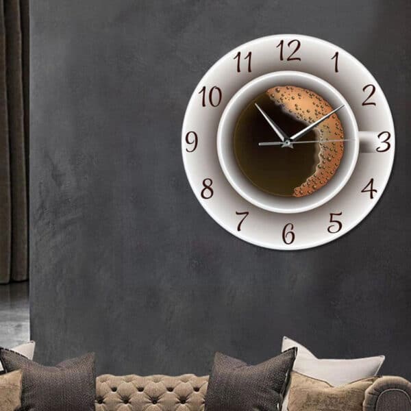 Horloge murale de cuisine tasse à café