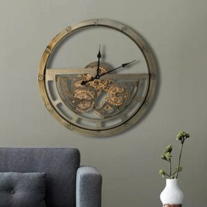 Horloge industrielle murale style rétro en métal ronde