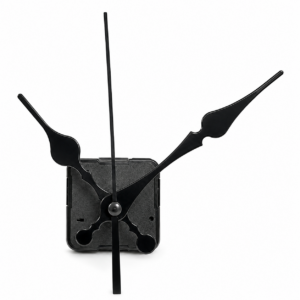Mécanisme Horloge à Quartz Noir en Kit sur fond blanc
