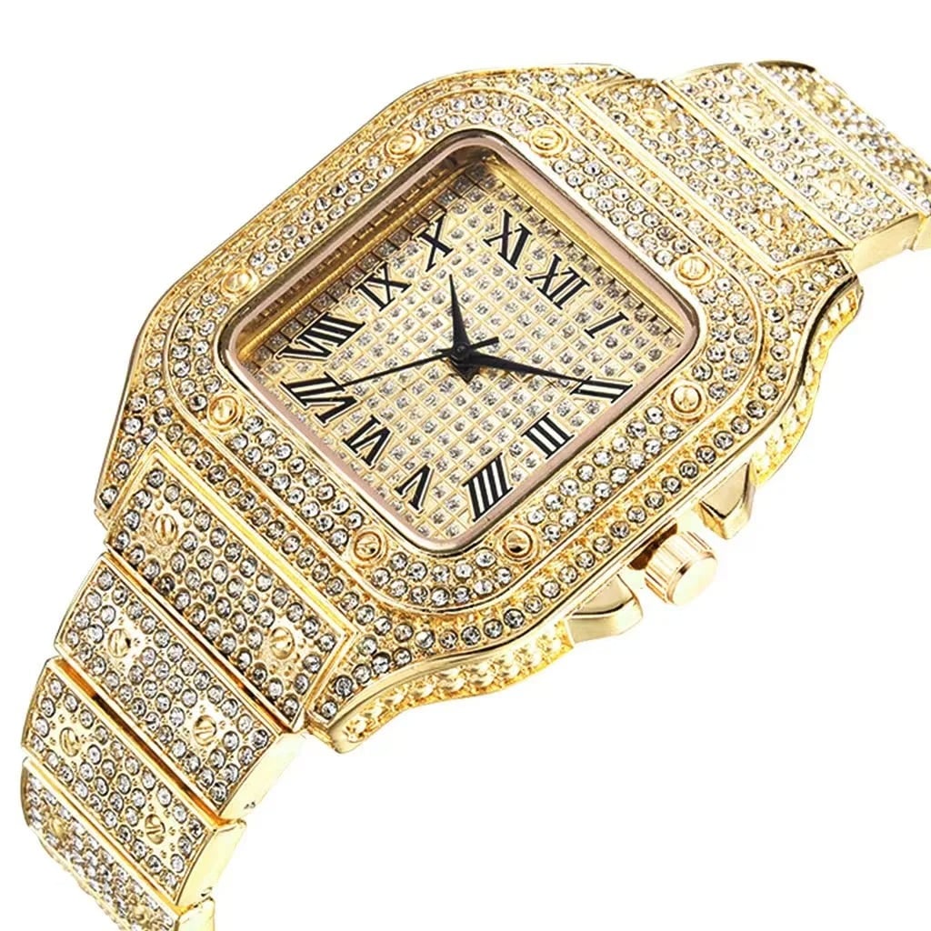 Montre Carrée Femme Effet Diamant
