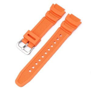 Bracelet Caoutchouc Montre Léger et Solide orange sur fond blanc