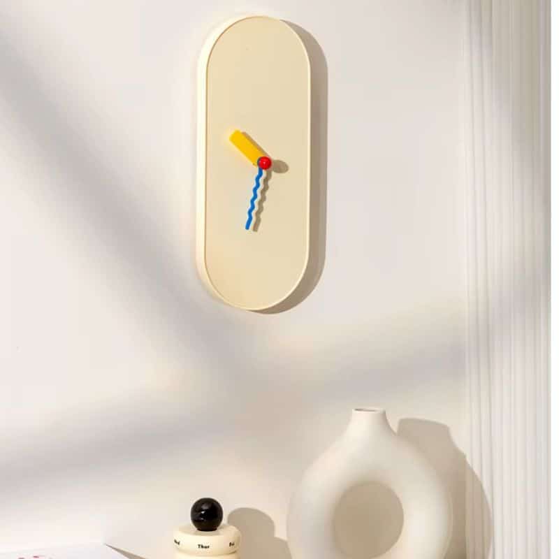 Horloge Murale Design Moderne Ovale Minimaliste