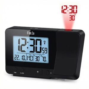 Horloge Projection Murale Rectangulaire avec Rétroéclairage à LED 1