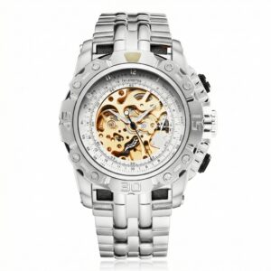 Montre Homme Mécanisme Apparent de Luxe en Acier Inoxydable 1