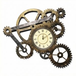 Horloge Industrielle Murale Rétro Avec Engrenage 1