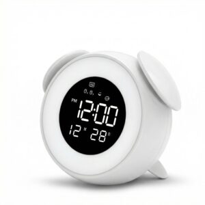 Horloge Réveil LED Musicale et Ronde en Plastique 1