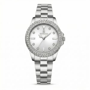 Montre Mécanique Femme avec des Strass Autour du Cadran 1