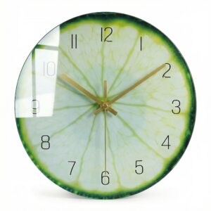 Grande horloge en verre fruits citron vert 1