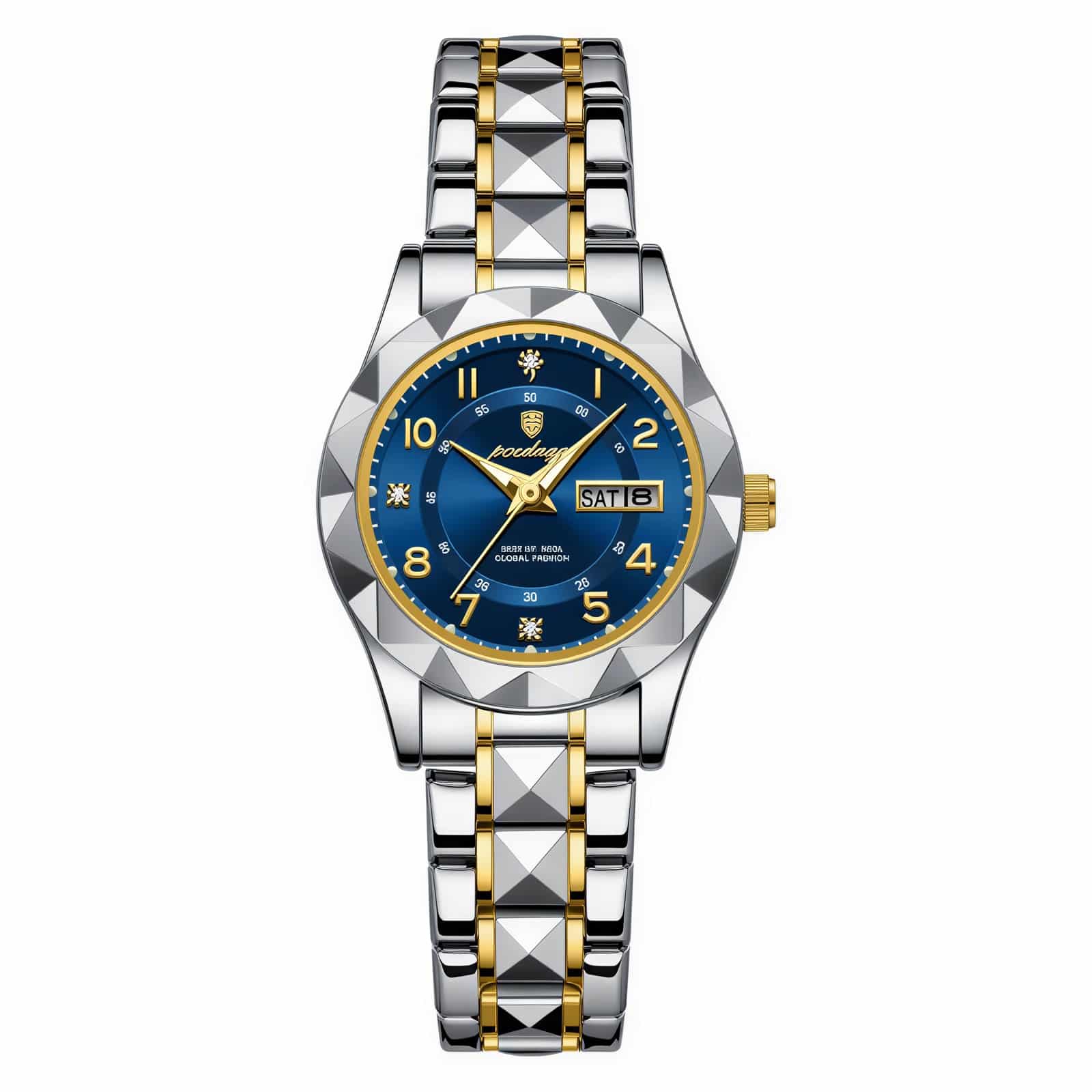 Montre Solaire Femme Dorée en Acier Inoxydable 3