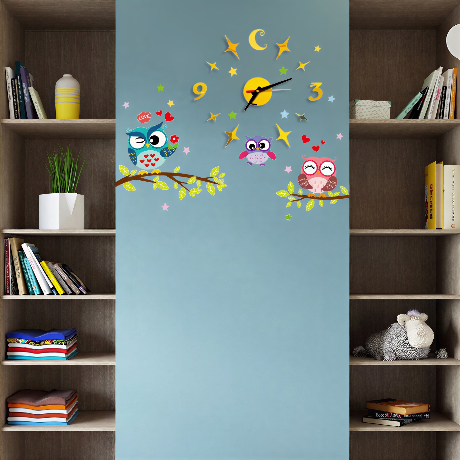 Grande horloge murale stickers pour enfant 2