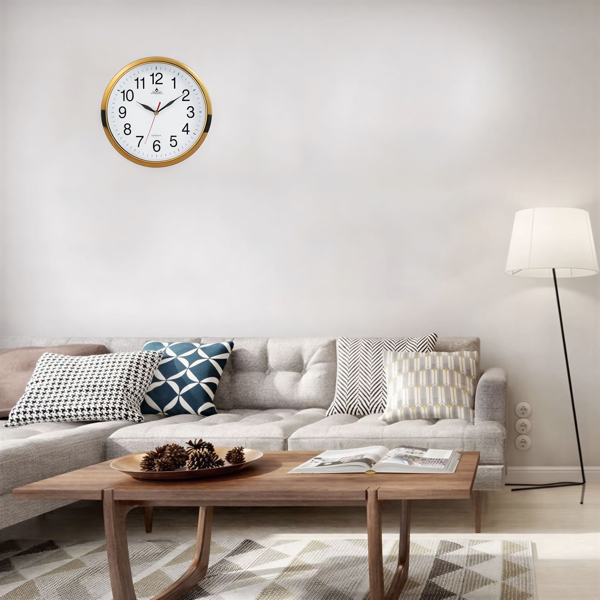 Horloge murale classique cadre doré 3