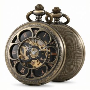 Montre à Gousset Homme Vintage avec Mécanique Visible 1