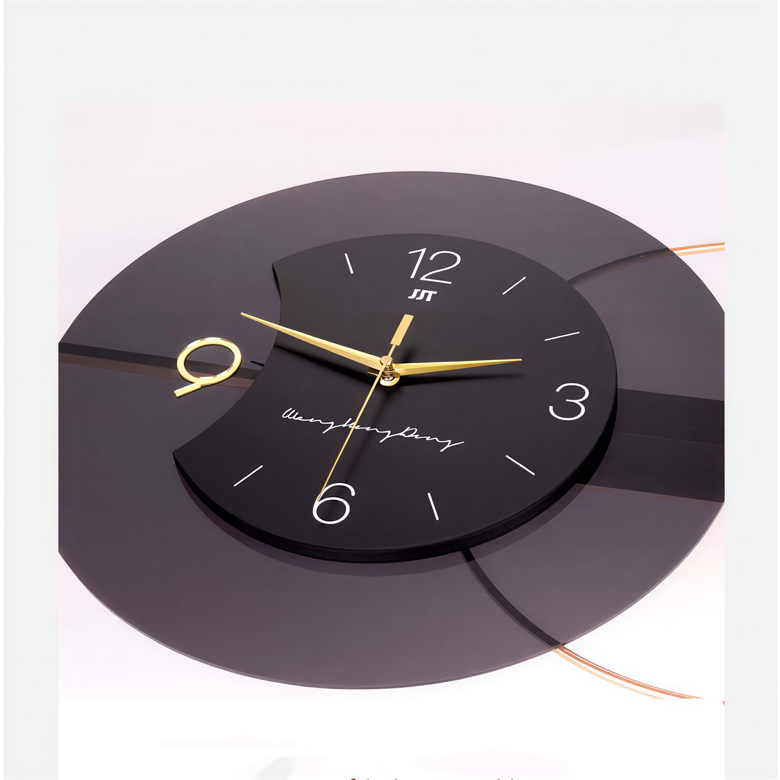 Horloge murale nordique 3D pour salon, design tridimensionnel 4