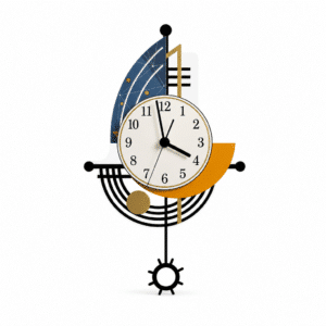 Grande Pendule Murale en Forme de Voilier Design