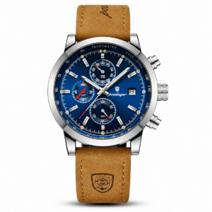 Montre Aviateur Luxueuse avec Cadran Bleu