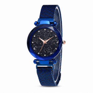 Montre Bleue Effet Ciel Étoilé dans le Cadran