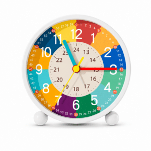 Réveil Éducatif Rond et Multicolore pour Enfants