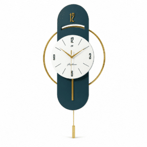 Grande Pendule Murale en Forme de Montre en Bois