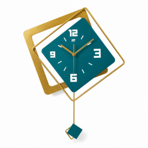 Horloge murale design de style nordique en métal et en bois