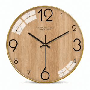 Horloge d'Ambiance Nordique Marron Bois Nervuré
