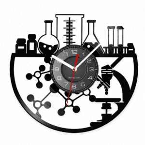 Horloge murale en vinyle style expérience chimique