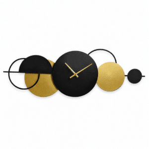 Horloge design noire et dorée