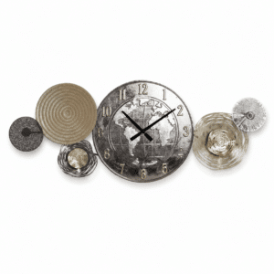 Horloge décorative et artistique mappemonde dorée