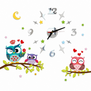 Grande horloge murale stickers pour enfant