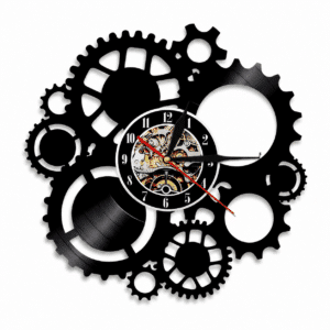 Horloge murale à engrenages en vinyle