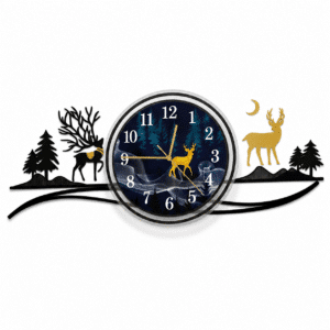 Horloge murale design décorative cerfs