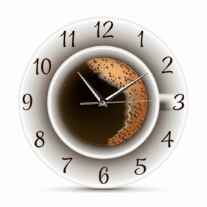 Horloge murale de cuisine tasse à café