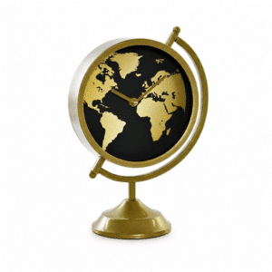 Horloge de table style globe du monde