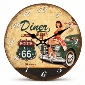 Horloge murale vintage diner Américain