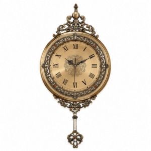 Horloge murale vintage en métal pour salon avec chiffres romains