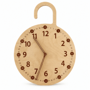 Horloge murale nordique en bois suspendue style cadenas ouvert