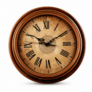 Horloge Murale Vintage Style Bois avec Chiffres Romains