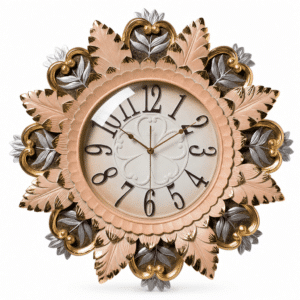 Horloge Ancienne En Résine Finement Décorée
