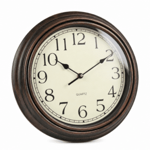 Horloge Murale Vintage Ronde en Bois