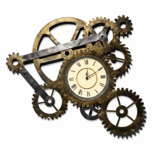 Horloge Industrielle Murale Rétro Avec Engrenage