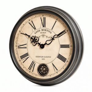 Horloge murale vintage rétro européenne à chiffres romains