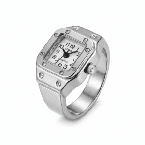 Bague Montre Carrée en Acier Inoxydable