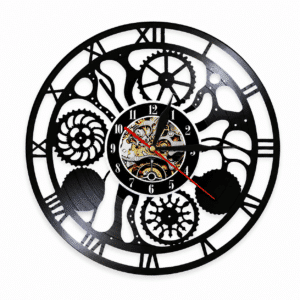 Horloge murale à chiffres romains sur vinyle