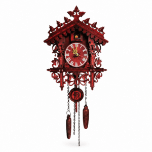 Horloge à coucou en bois sculpté à la main